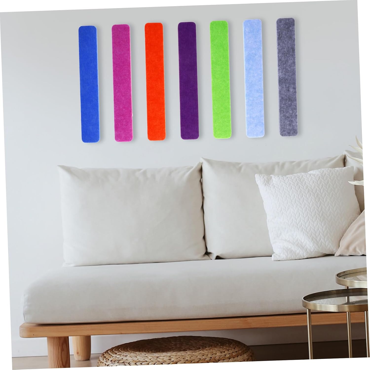7Pcs Self Adhesive Felt Bulletin Board Strips for Wall Convenient Bar Strips No Damage to Walls for Notes Photos and Schedules and Stylish Home Decor