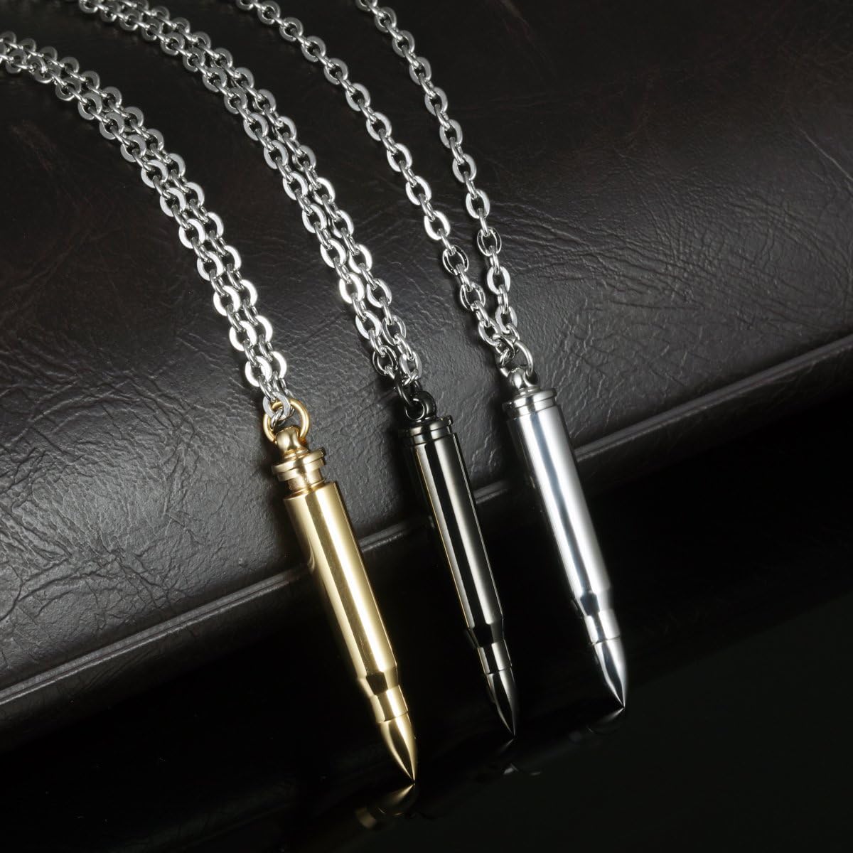 Bullet Ashes Necklace Holder Memorial Keepsake Stainless Steel Urn Pendant Necklace Cremation Jewelry - Image 3