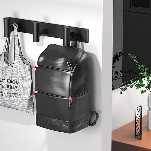 Miniatura 6 de Perchero montado en la pared, 3 ganchos, ganchos de pared de acero inoxidable resistentes para toallas, abrigos, percheros, percheros, toalleros