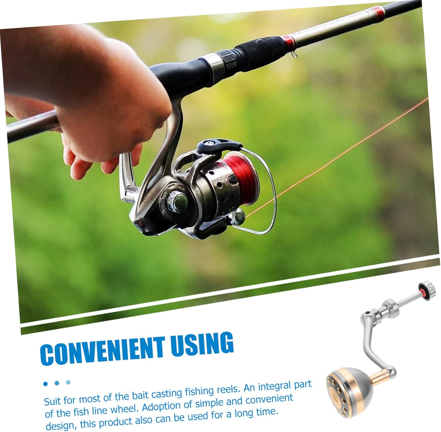 VANZACK 4pcs Fishing Reel Handle Replacement Aluminum Alloy Rocker Arm Grip for Outdoor Fishing Reels Non- Design Comfortable Power Handle for Baitcaster Spare Part