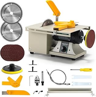 Mini Table Saw for Crafts, 110V 1380W Portable Electric Bench Saw for DIY Cutting, Grinding, Sanding, Carving Woodworking