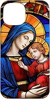 Vista 6 de Blessed Virgin Mary and Jesus Christ Stained Glass Case for iPhone 16