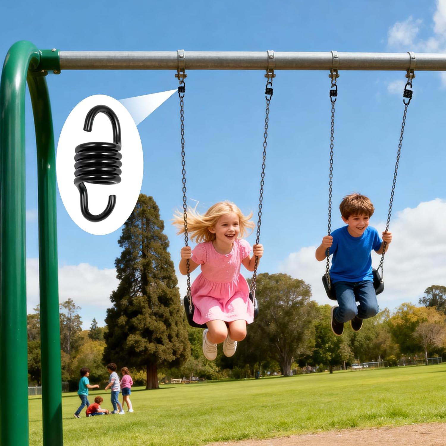 Heavy Duty 1000lb Capacity 4Inch Porch Swing Springs,304 Stainless Steel Spring for Porch Swing,Egg Chair,Hammock,Hanging Chair,Boxing Bag,2 Pack,Black