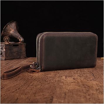 Mens Business Clutch Wallet Mens Zipper Wallet Long Clutch Bag Mens Handbag