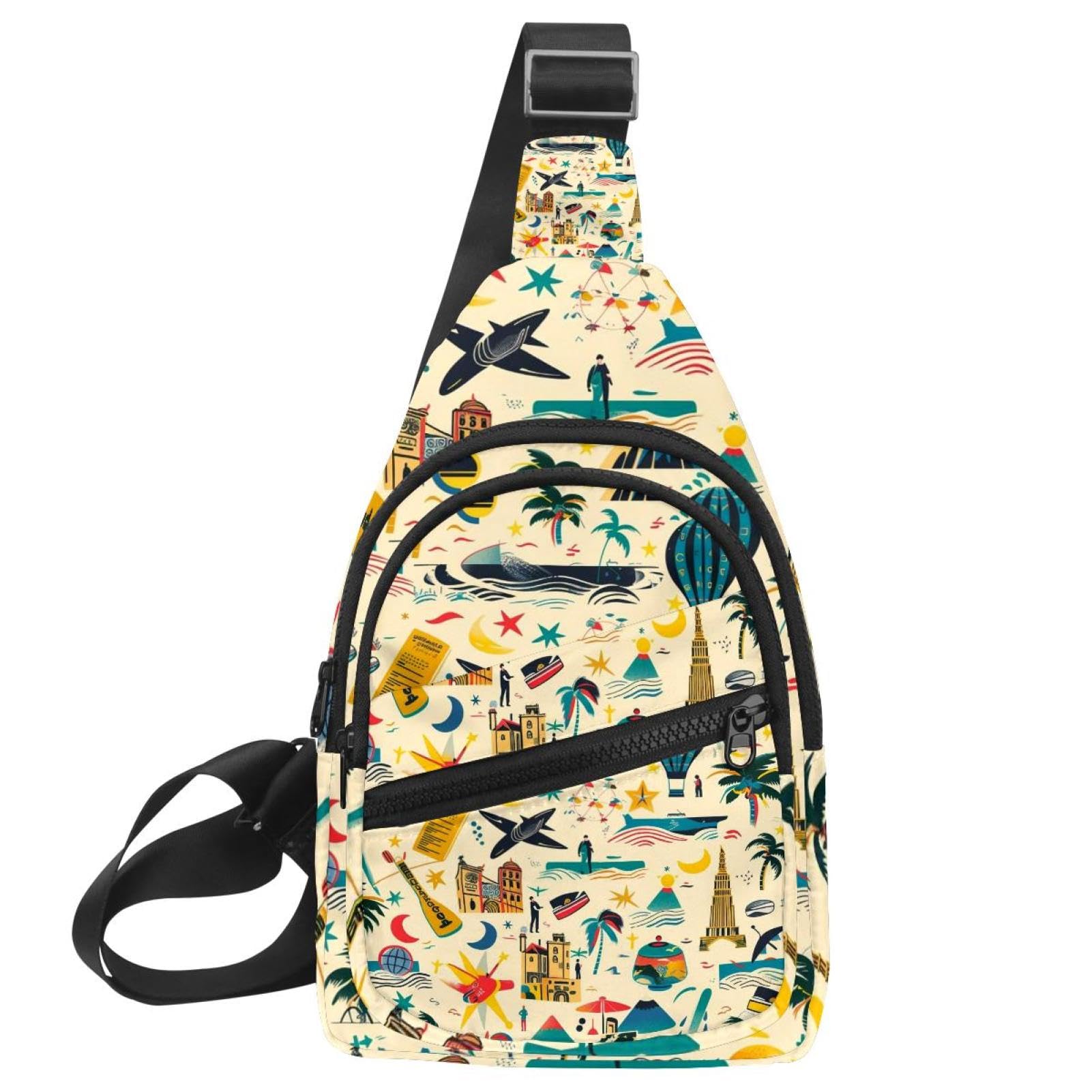 Mochila cruzada para viajar y senderismo riñonera correa ajustable 7