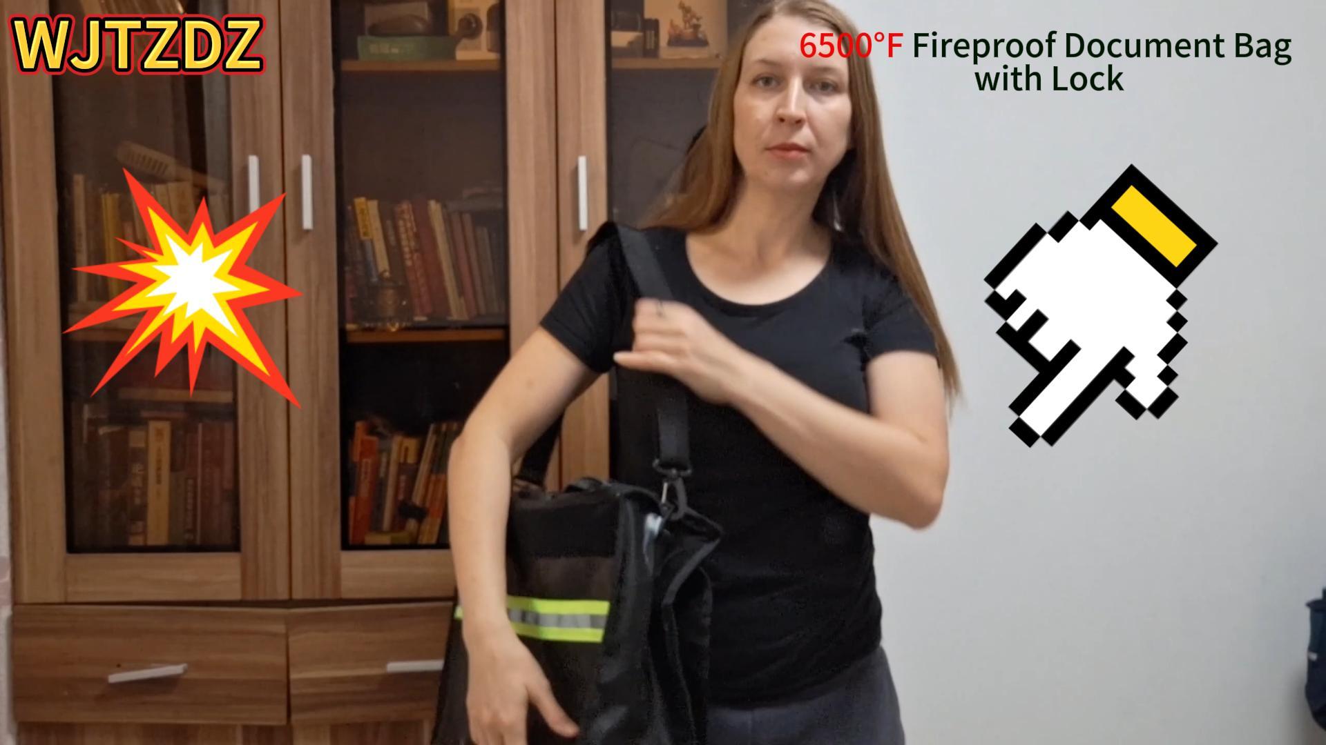 Money Bags 6500°F Fireproof Document Bag With Lock-Fireproof Box With 10 Layers Fireproof Money Bag