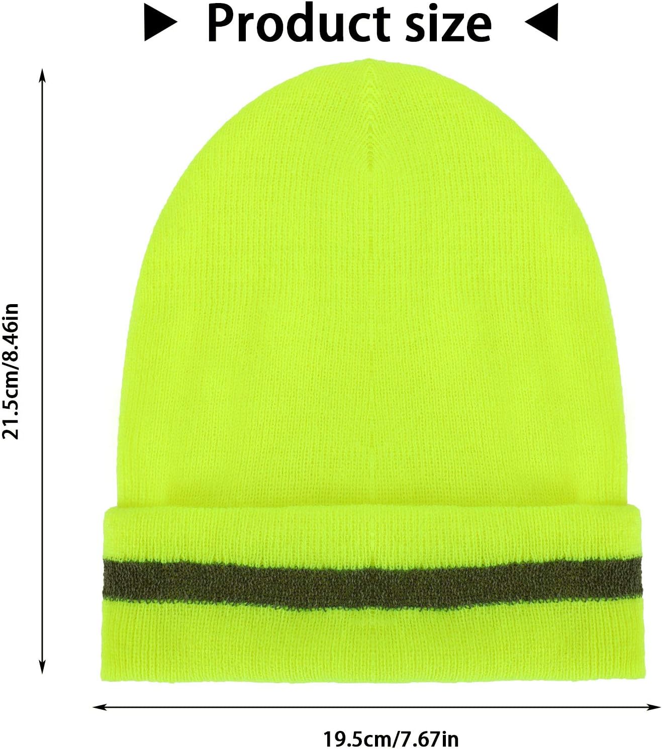 Geyoga 2 Pack Reflective Beanie Hat, High Visibility Knit Beanie with Reflective Strip, Night Running & Outdoor Work Safety - Image 5