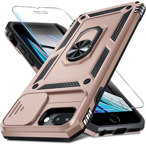 for iPhone 8 Plus/7 Plus/6 Plus Phone Case Built in Slide Camera Lens Cover