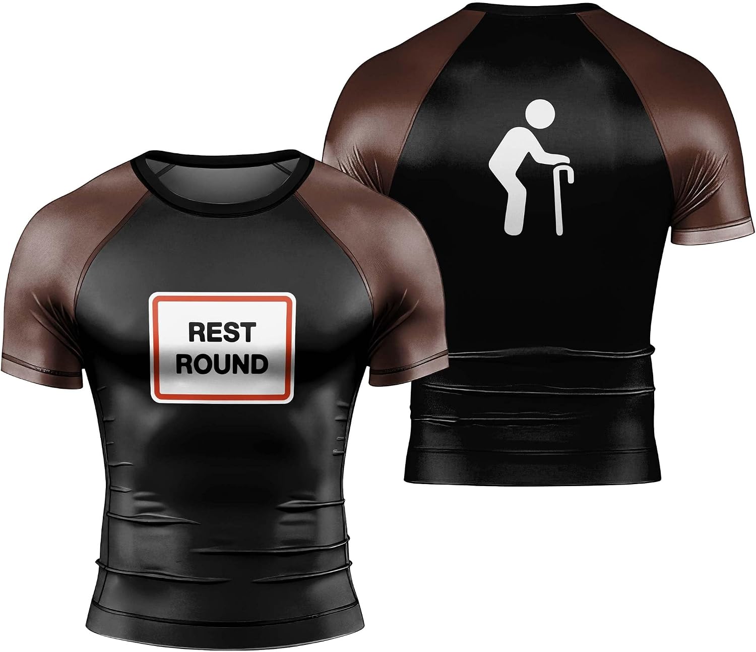 Men’s Rest Round Short Sleeve Rash Guard – BJJ Compression Shirt for MMA, Grappling & No-Gi Training