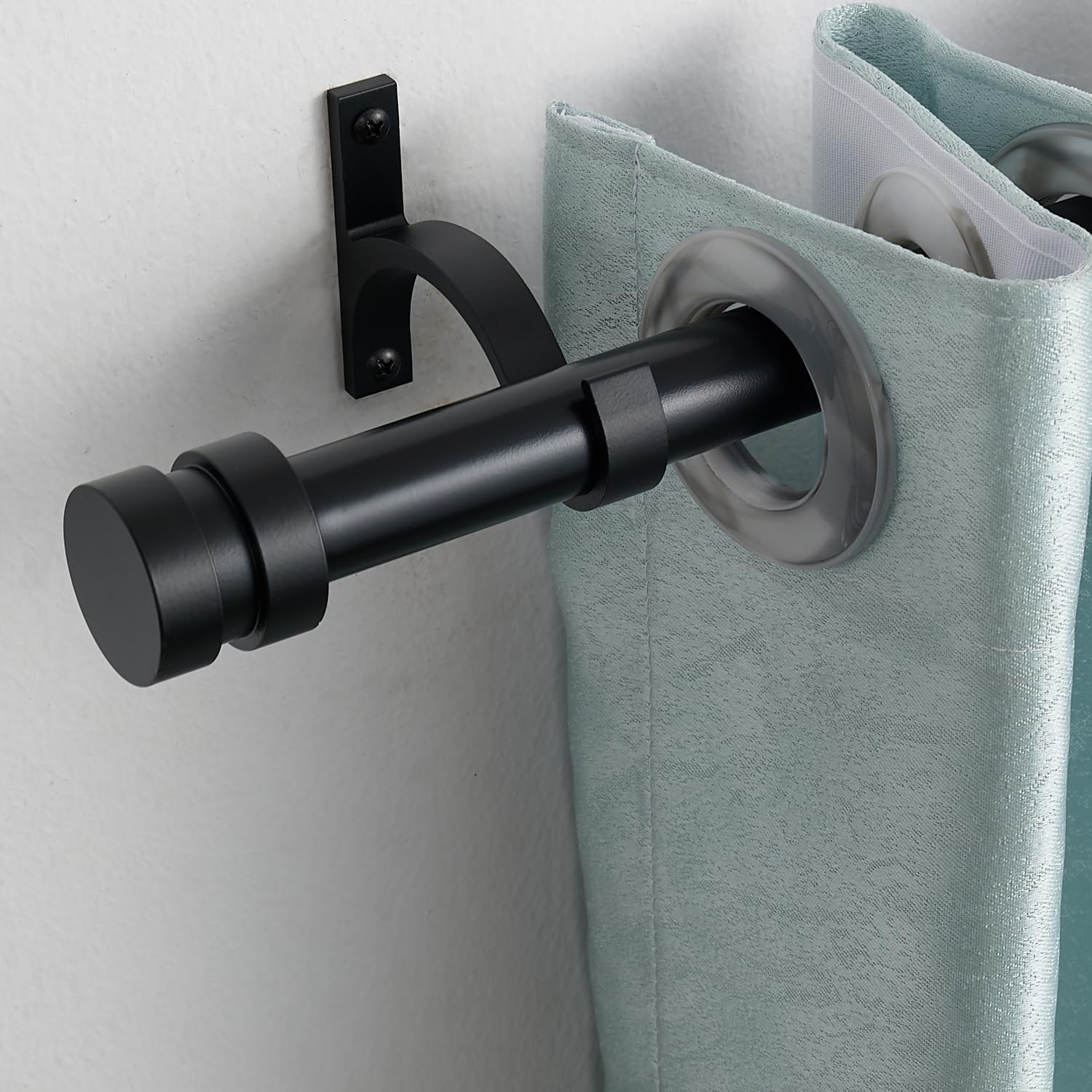 30,5–50,8 cm kurze, verstellbare Gardinenstangen, mattschwarz, 2,5 cm Durchmesser, robuste Seiten-Gardinenstangen-Set mit Aluminium-Endstücken für Fenster, Türen, Vorhänge Küche, Haushalt & Wohnen
