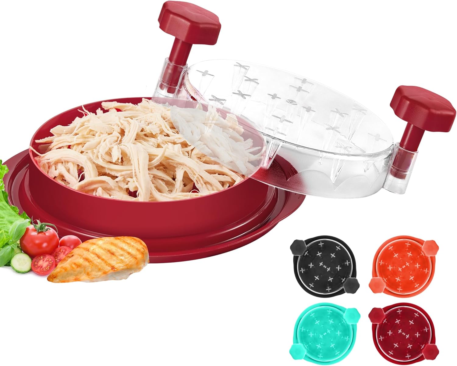 Chicken Shredder Tool Twist: 2026 Pro Food-Grade Visible Meat Shredder with Strong Anti-Slip Base, Ergonomic Handle, Chicken Breast Shredder, Suitable for Pork Beef Chicken - Black