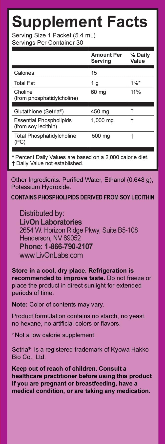 Lypo-Spheric GSH by LivOn Labs - 30 Packets — Amazon image 2
