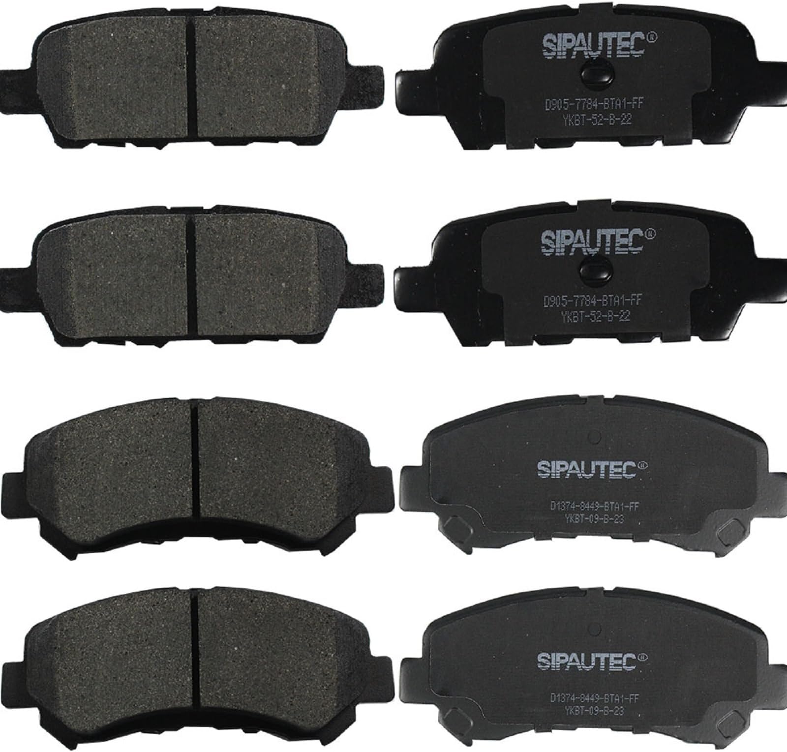 Front & Rear Carbon Fiber Ceramic Brake Pads Compatible with Nissan Rogue 2013 2012 2011 2010 2009 2008 | OEM Fitment | Low Noise | Dust Free | 8 Brake Pads