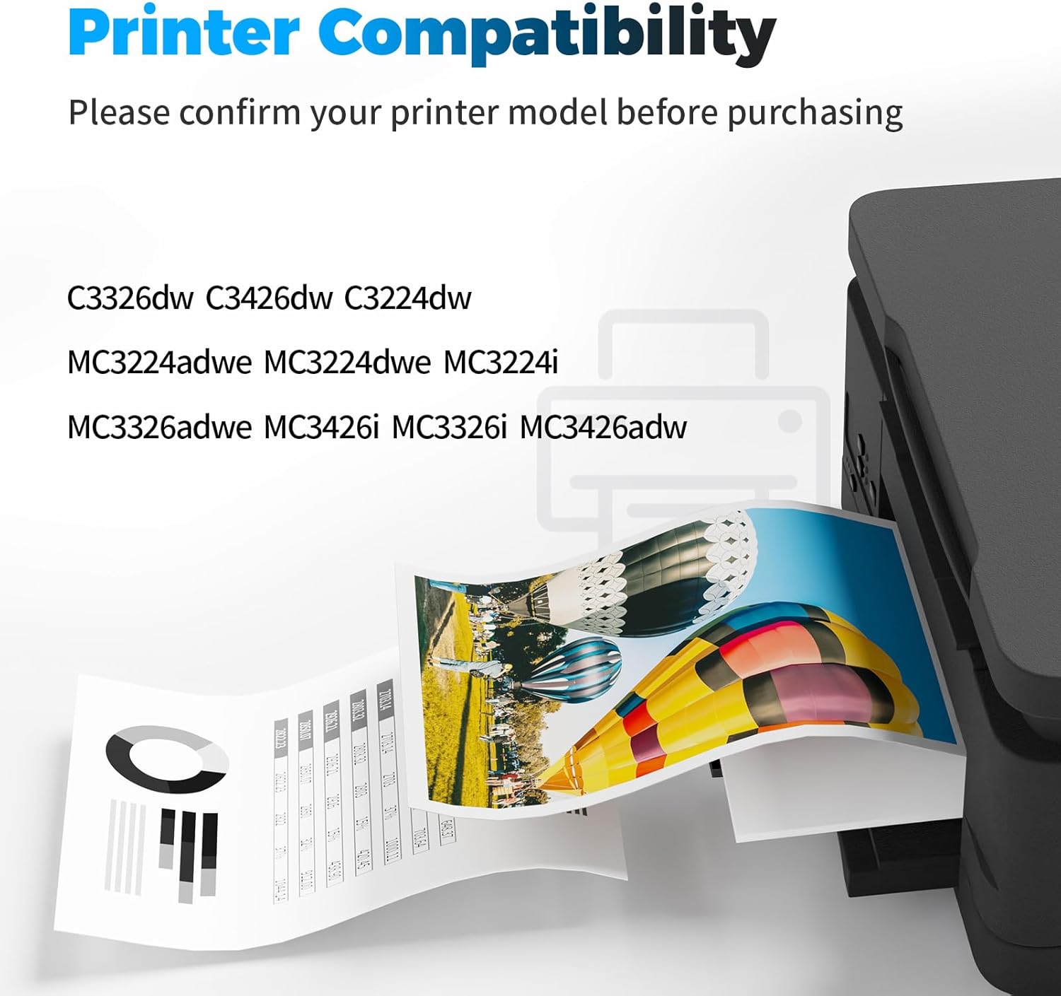 C3210 C3224 Remanufactured Toner Cartridge 4 Black Compatible with Lexmark C3210K0 C3210C0 C3210M0 C3210Y0 Toner Cartridges for C3224 C3326 C3426 MC3224 MC3326 MC3426 Printer (with Chip)