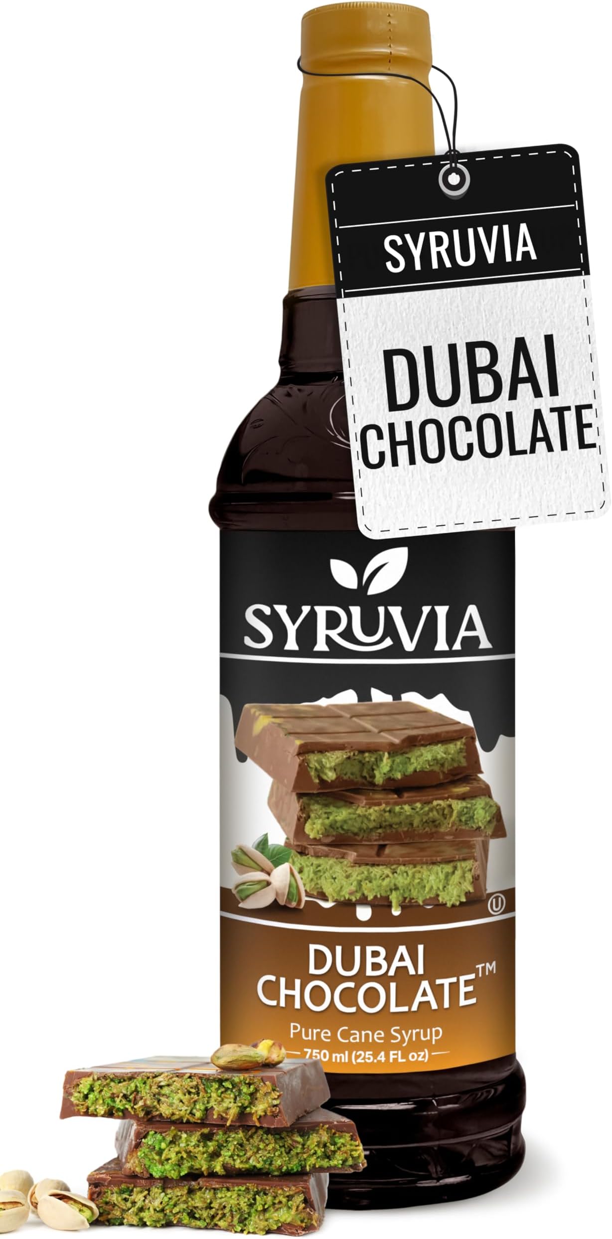 Coffee Syrup, Dubai Chocolate Flavored Syrup for Drinks, Lattes, and Desserts – 25.4 fl oz,