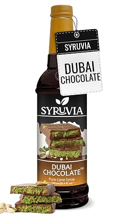 Syruvia Coffee Syrup, Dubai Chocolate Flavored Syrup for Drinks, Lattes, and Desserts 25.4 fl oz