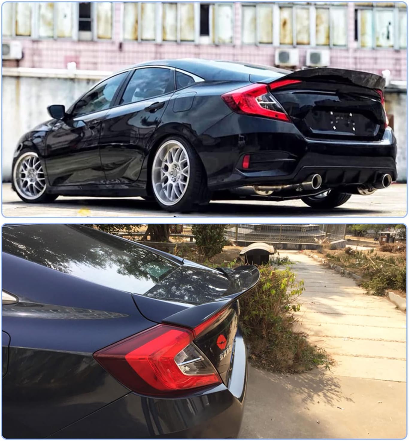 Trunk Spoiler for Honda Civic Sedan 2016-2021 Rear Car Rear Trunk High-Kick Tail Spoiler Wing Lip Car Accessories Glossy Black(for 10th Gen Civic)