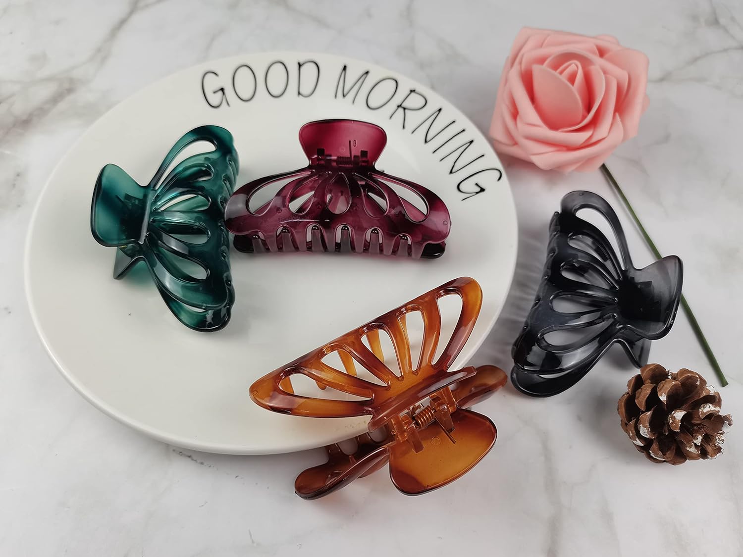 Big Hair Claw Clips, 3.5 Inch Large Claw Clips for Women Thick Hair, Nonslip Strong Holding Hair Claw Clips, Fashion Crystal Hair Styling Accessories for Women and Girls : Beauty & Personal Care