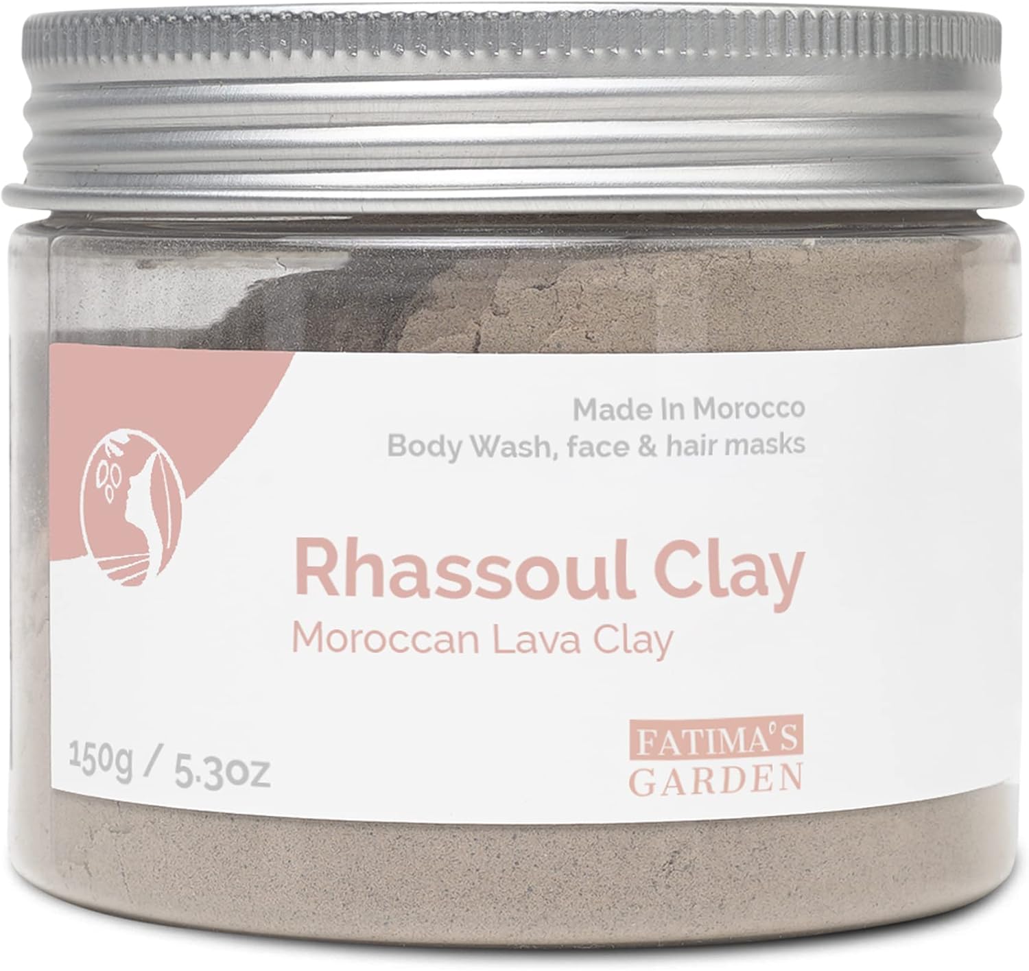 Fatima's Garden Rhassoul Clay - Natural Detox Clay for Skin & Hair, 150g, 150 g (Pack of 1)