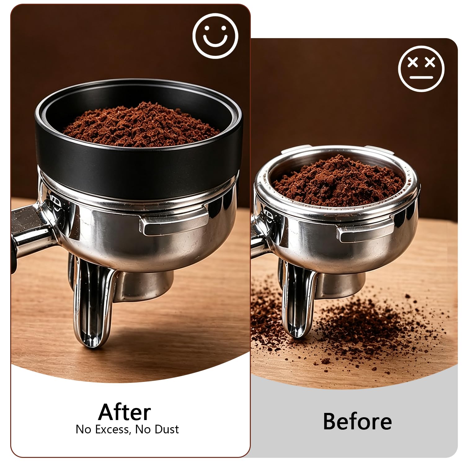 Juego de prensos, 51 mm con estación de prensado, 7 piezas, juego de accesorios con prensador de café con distribuidor, anillo dosificador, cepillo de limpieza, pantalla de disco, prensador de café