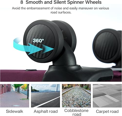 Miniatura 24 de Hanke Equipaje de mano para debajo del asiento con ruedas, maleta pequeña ligera aprobada por aerolíneas de 16 pulgadas, bolsa de viaje para Negro