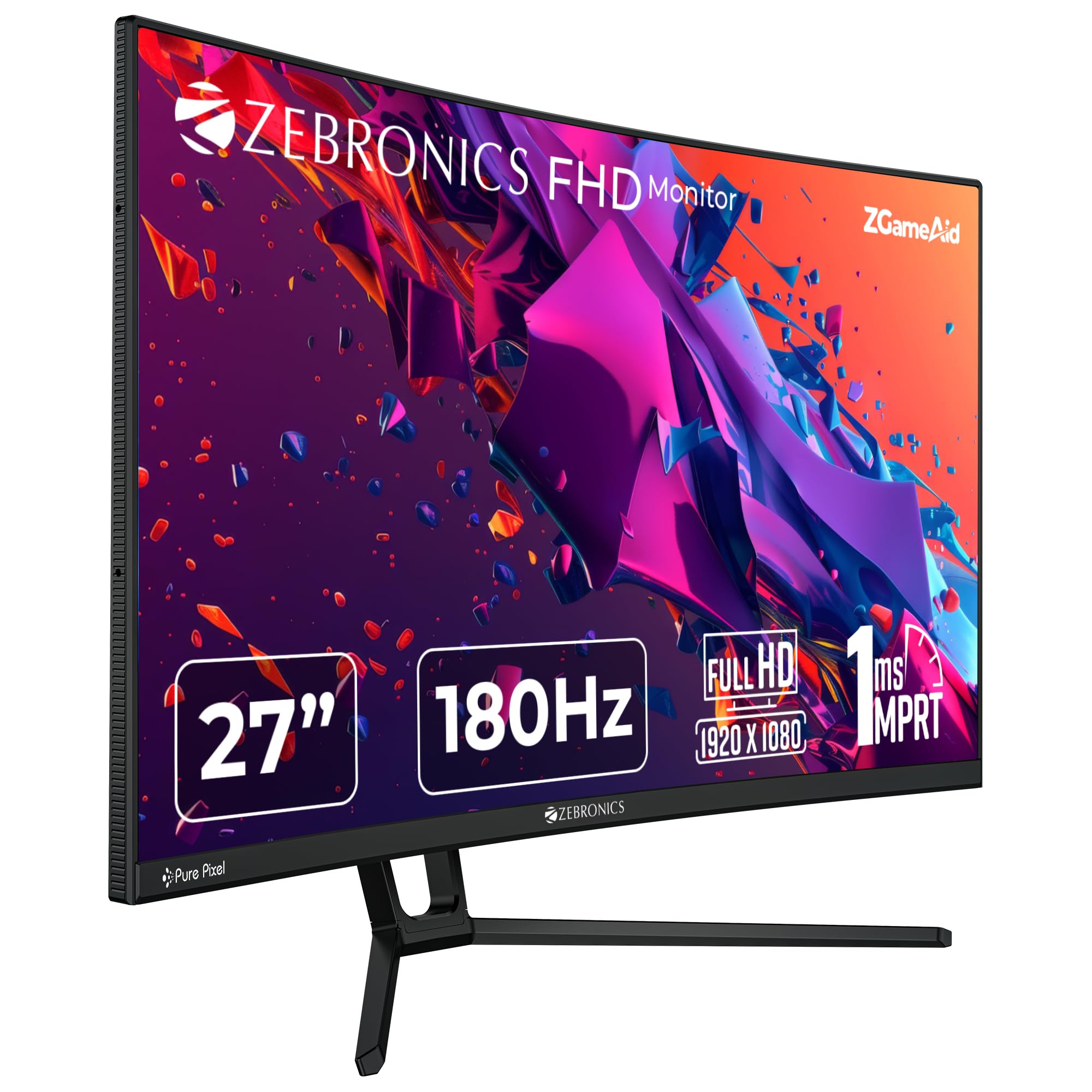 ZEBRONICS New Launch N27B 27 inch 1500R Curved Gaming Monitor, FHD 1920x1080, Antiglare Display, 300Nits, 180Hz, 1ms MPRT, HDR10, 99% sRGB, Adaptive Sync, 1 x DP | 1 x HDMI | 1 x 3.5mm (B0DCSMBBYH) Amazon Price History, Amazon Price Tracker