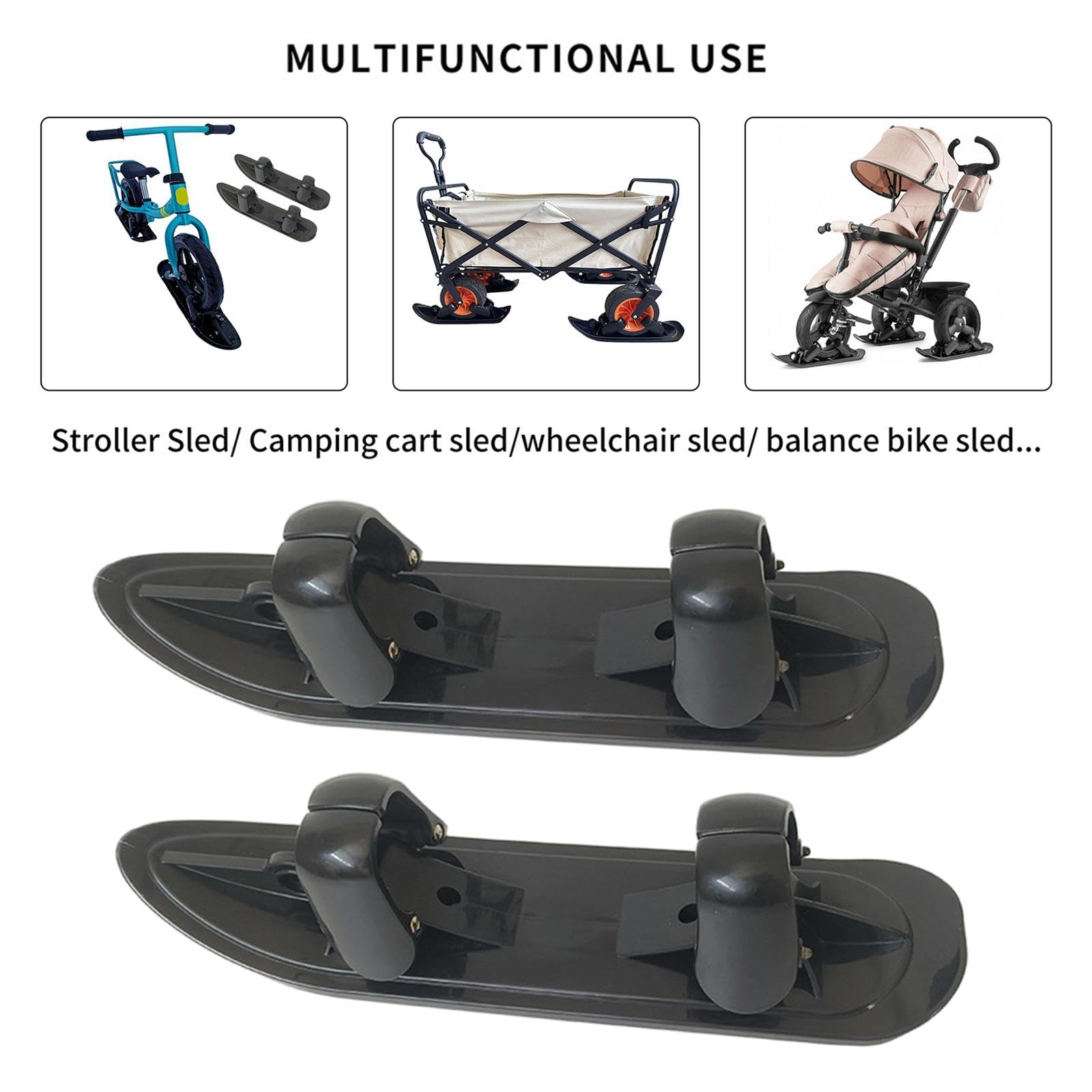 Lot de 2 Skis de Randonnée pour Voiturettes de Golf et Camping