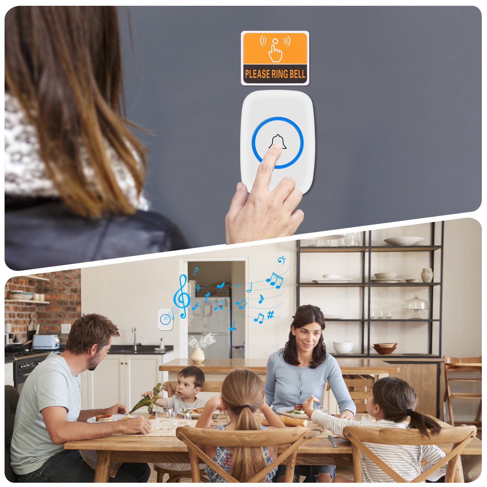 Campanello Senza Fili VFANDV IP44 - 60 Suonerie, 300m Raggio, Con LED - Foto 9