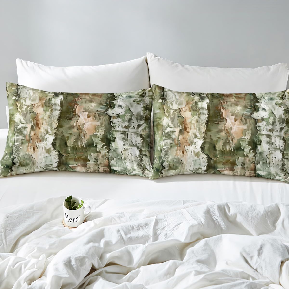 Erosebridal Vintage Bark Bed Sheets Full Size,Abstract Texture Fitted Sheet,Chic Botanical Bedding Set,Rustic Farmhouse Country Decor Sheets
