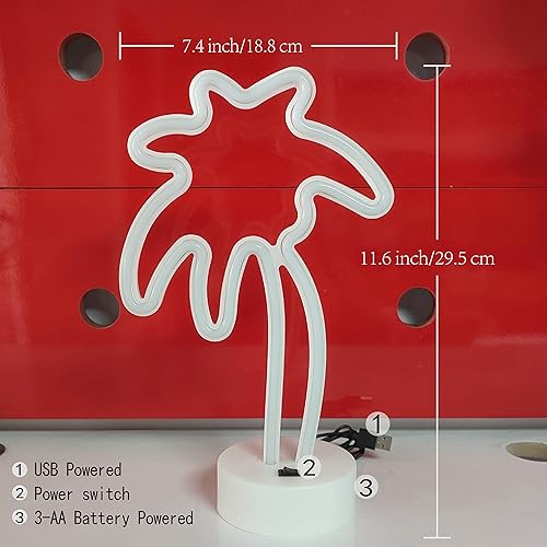 Miniatura 4 de JYWJ Letreros de neón con base de soporte, luz de neón alimentada por USB o 3 pilas AA, decoración LED de pared de escritorio, varias fiestas,