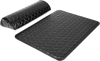 TINEASUR Cojines de Reposamanos de Cuero PU para Manicura Almohadilla y Práctica para de Uñas para Salón Entrenamiento y Personal Lavable y Portátil Color Negro