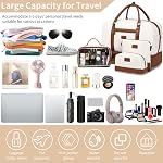 Wogarl Weekender Bags for Women Large Canvas Overnight Bag Travel Duffel Bags Carry on Shoulder Weekend Bag with Shoe Compartment for Travel Night Flight Daily Use, Light Brown