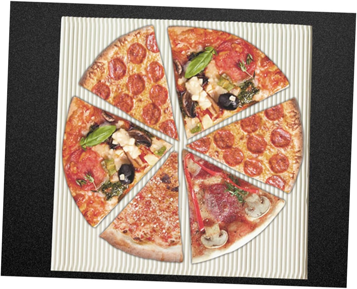 PRETYZOOM 100sheets Pizza Corrugated Paper Tray Oil Absorption Paper Pads for Restaurant Use