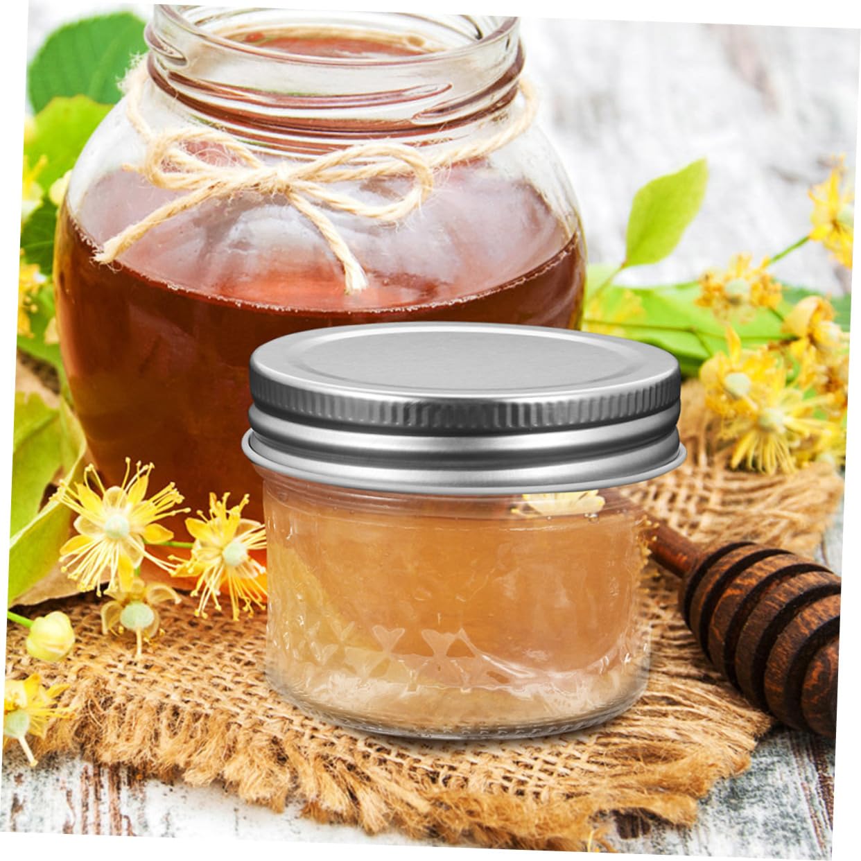 Set 16 Barattoli in Vetro da 120ml Coperchio per Marmellata Barattoli per Conserve Tondi a Bocca Larga Facili da Riempire per Pasticcerie e Ristoranti