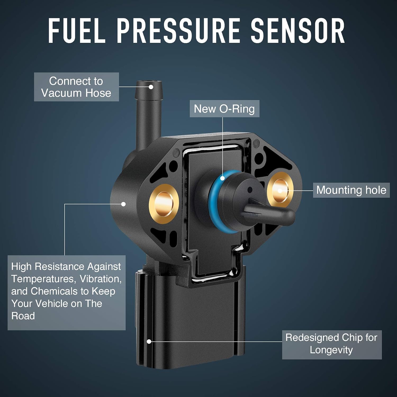 Orion Motor Tech Fuel Rail Injection Pressure Sensor Compatible with Ford F150, F250 Super Duty, Focus, Explorer, Escape, Mustang, E-series, Lincoln, Mercury & More