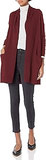 Daily Ritual Women's Fine Gauge Stretch Long-Sleeve Cardigan Sweater