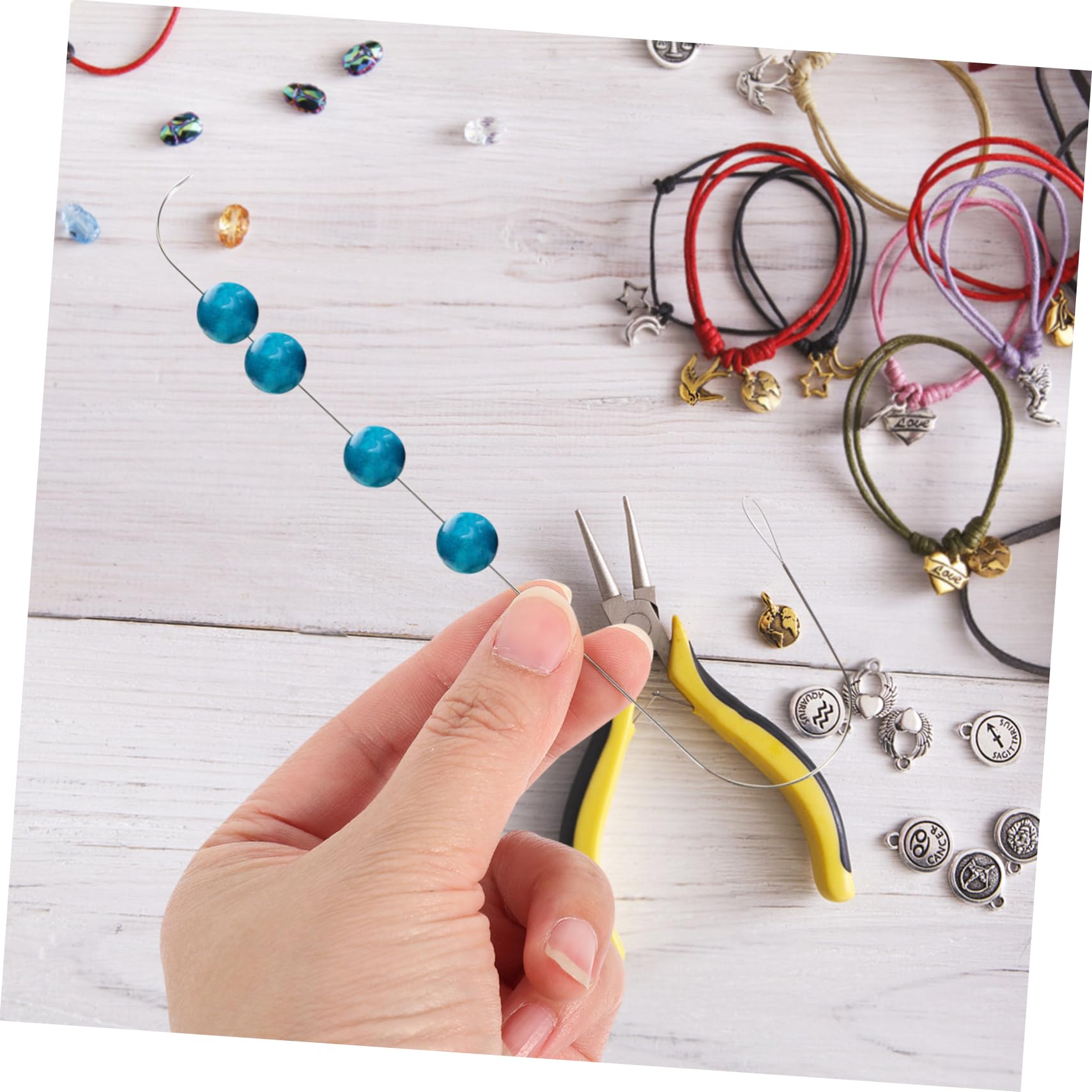 Gadpiparty 4 Sätze Großer Augengreifer Sickenwerkzeug Schmuck Perlennadeln Herstellung Perlen Faden Nadeln Handwerkszeug Bequeme Nadeln Zinklegierung Silver 6 Stück * 4