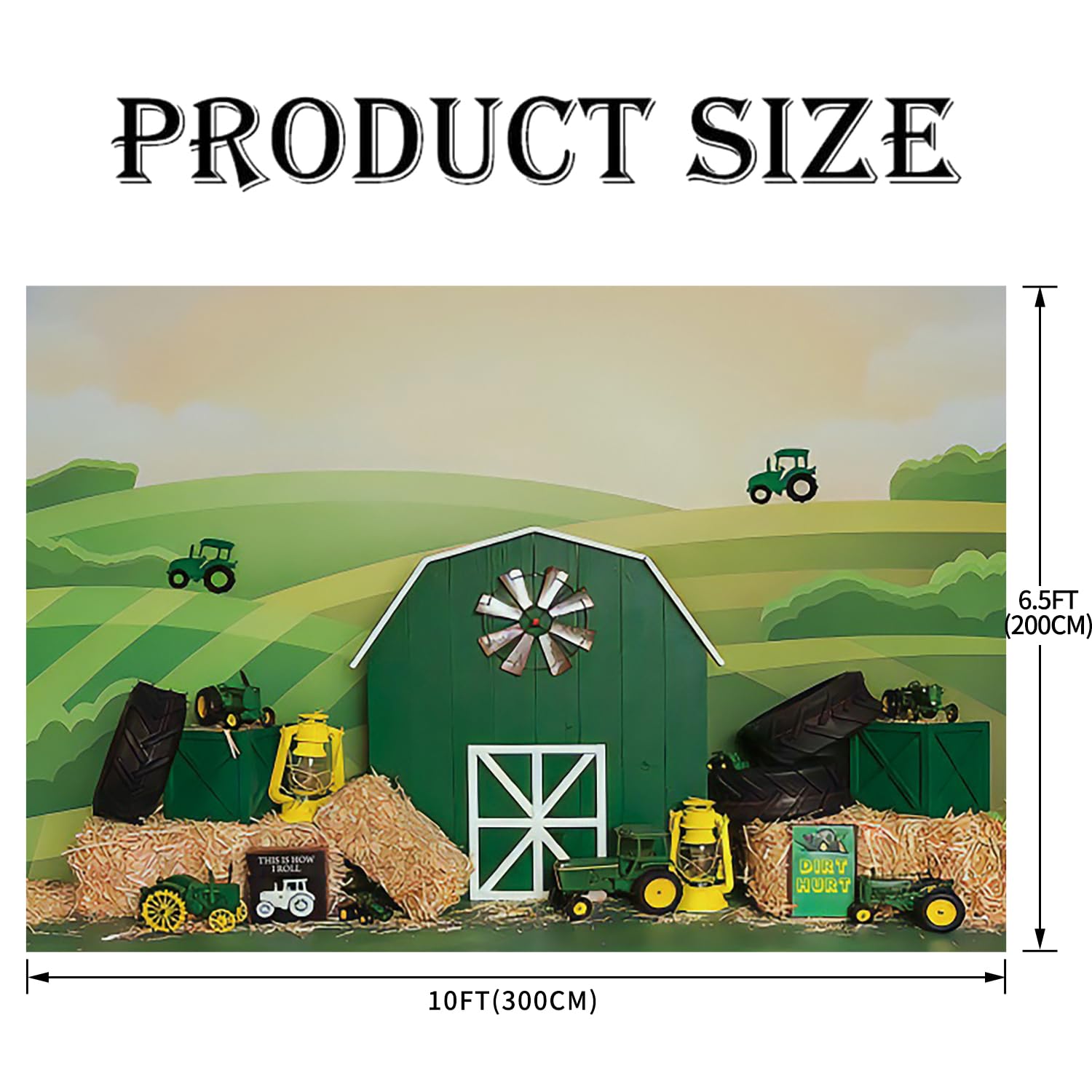 Fotohintergrund Western Farm 3x2,4m | Für Bauernhof-Fotos, Cowboy-Party | Aus Polyester