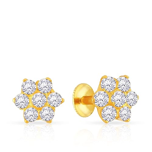 Malabar Gold & Diamonds 22KT Yellow Gold Stud Earrings for Women