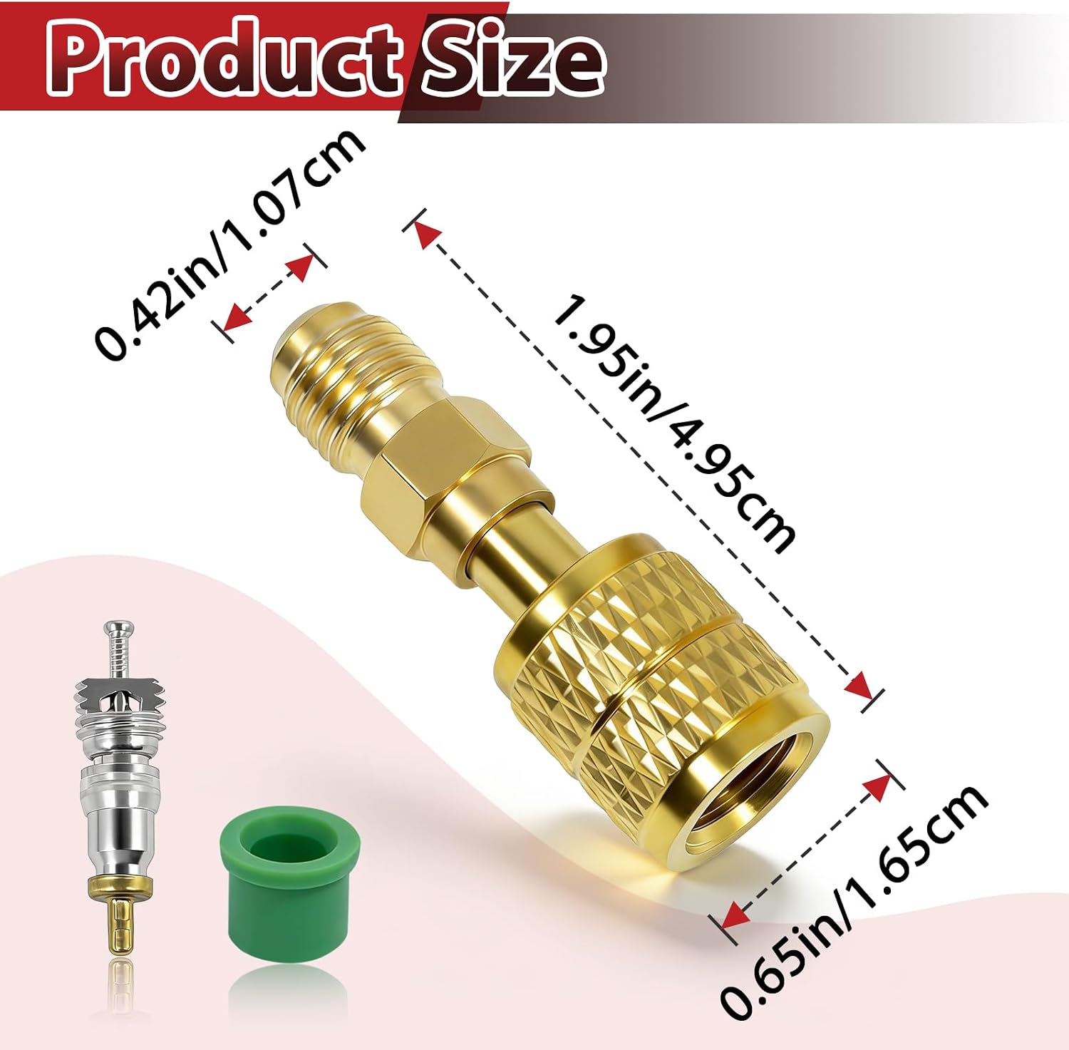 4 Sets A2L R32 R454B Refrigerant Adapter | 1/4" SAE Female to Male, Reverse Thread, Brass, Straight Connector