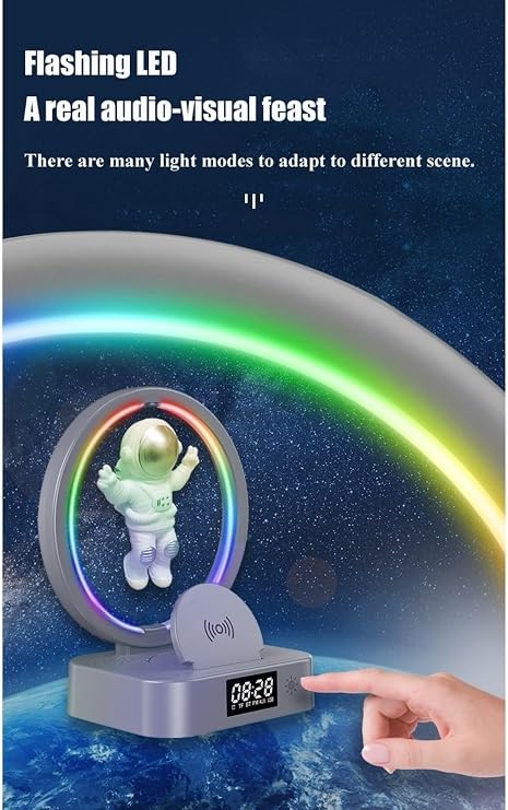 Manyetik Mıknatıslı Astronot Bluetooth Hoparlör, Tws Radyo, Kablosuz Subwoofer, Rgb, Tf, Aux, Usb