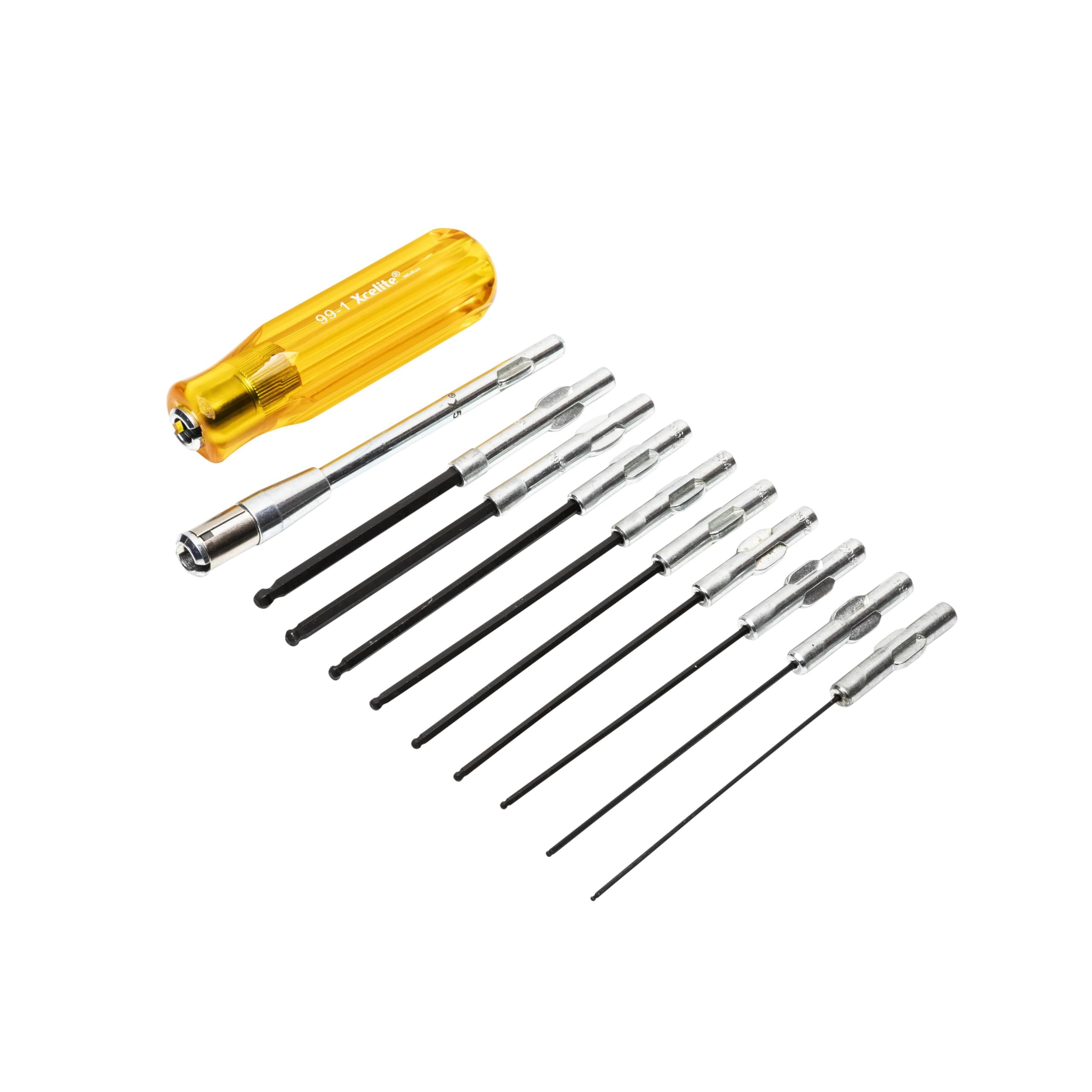 Weller Xcelite 99PS40BPN Set chiavi esagonali Allen® a testa sferica da 11 pezzi – misure in pollici, serie 99®, con impugnatura ed estensione