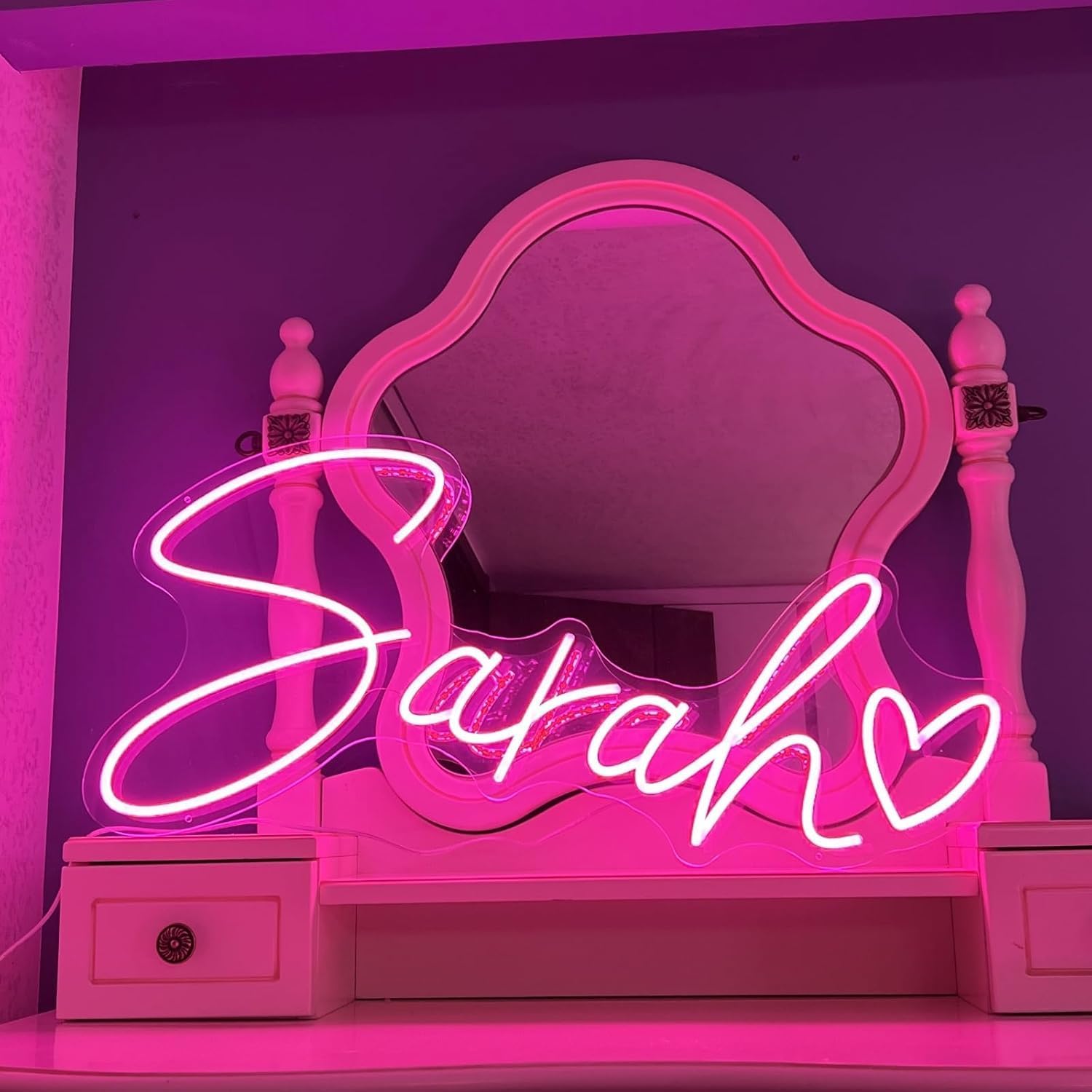 Custom Neon Sign, Neon Sign Customizable for Wall Decor, Personalized Large Neon Sign for Wedding Birthday Party Bar Business Salons Logo Neon Name Sign (Custom Neon Sign-B)