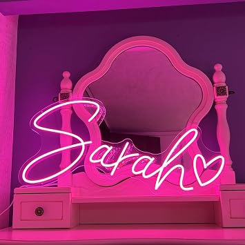 Custom Neon Sign, Neon Sign Customizable for Wall Decor, Personalized Large Neon Sign for Wedding Birthday Party Bar Business Salons Logo Neon Name Sign Custom Neon Sign-B