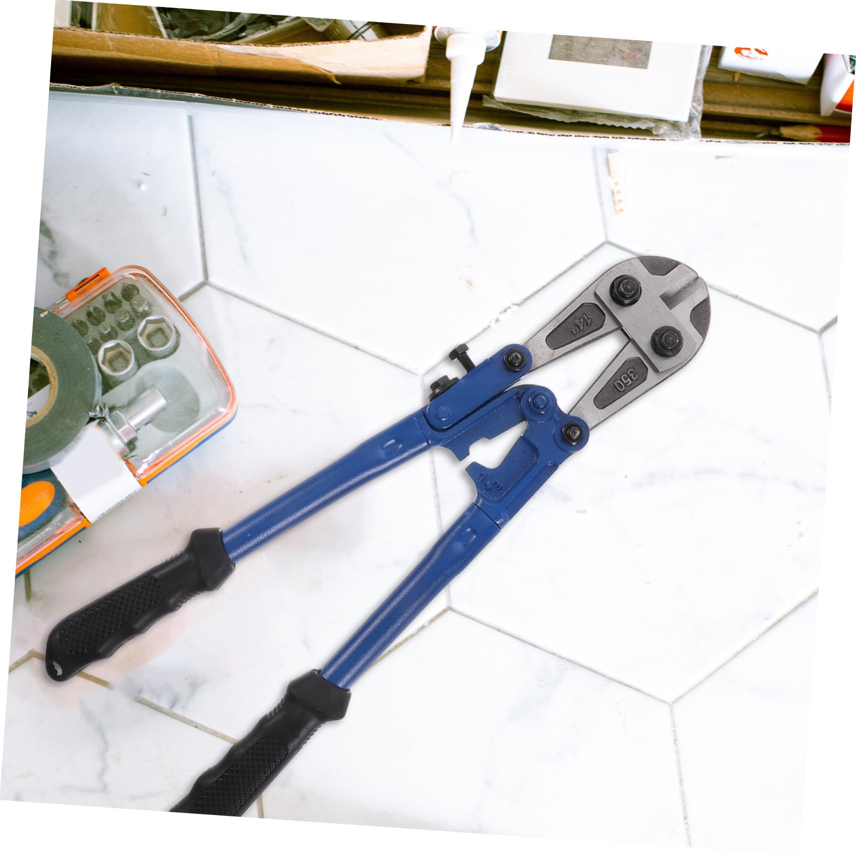 Tronchese 14 Pollici in Acciaio T8 Impugnatura Ergonomica in Gomma | Taglio Preciso di Rivetti e Catene, Salvasforzo, Uso Manuale in Cantiere, Officina per Artigiani e Tecnici