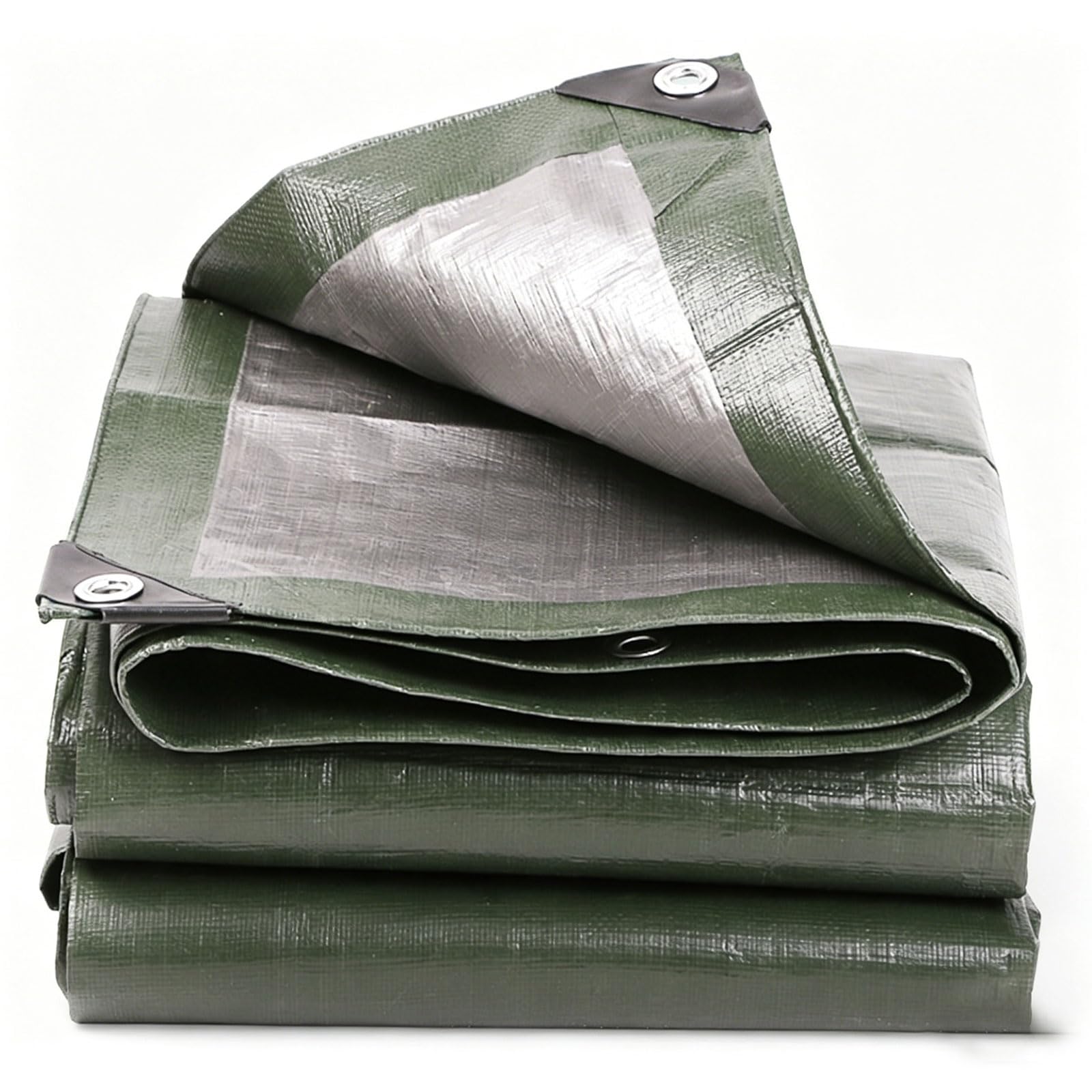 Tarpaulin Waterproof Heavy Duty 540 x 560 cm Weatherproof Snow Dust UV Builders Tarps Reinforced Eyelets, Tear Resistant for Garden Furniture Camping Camping, Green