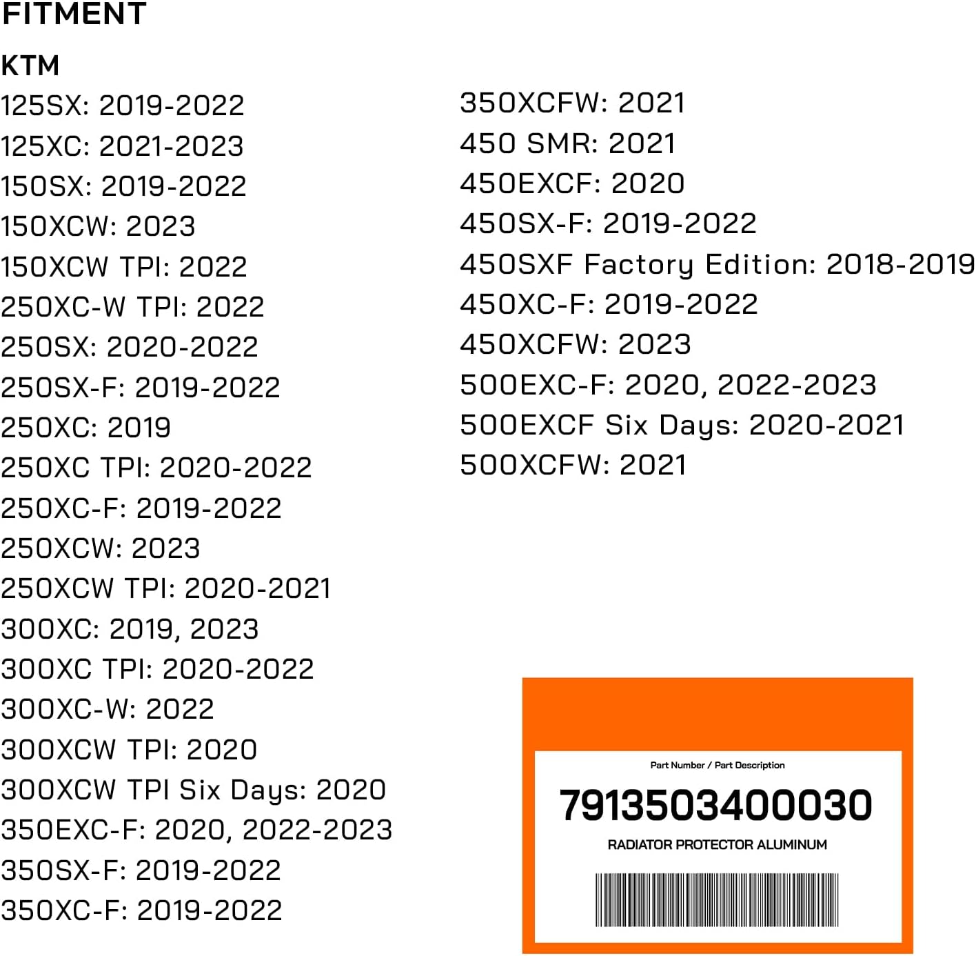 POWERPARTS Radiator Guard Aluminum Black for KTM, Husqvarna, GasGas 2018-2023 | Replaces OEM Part 7913503400030