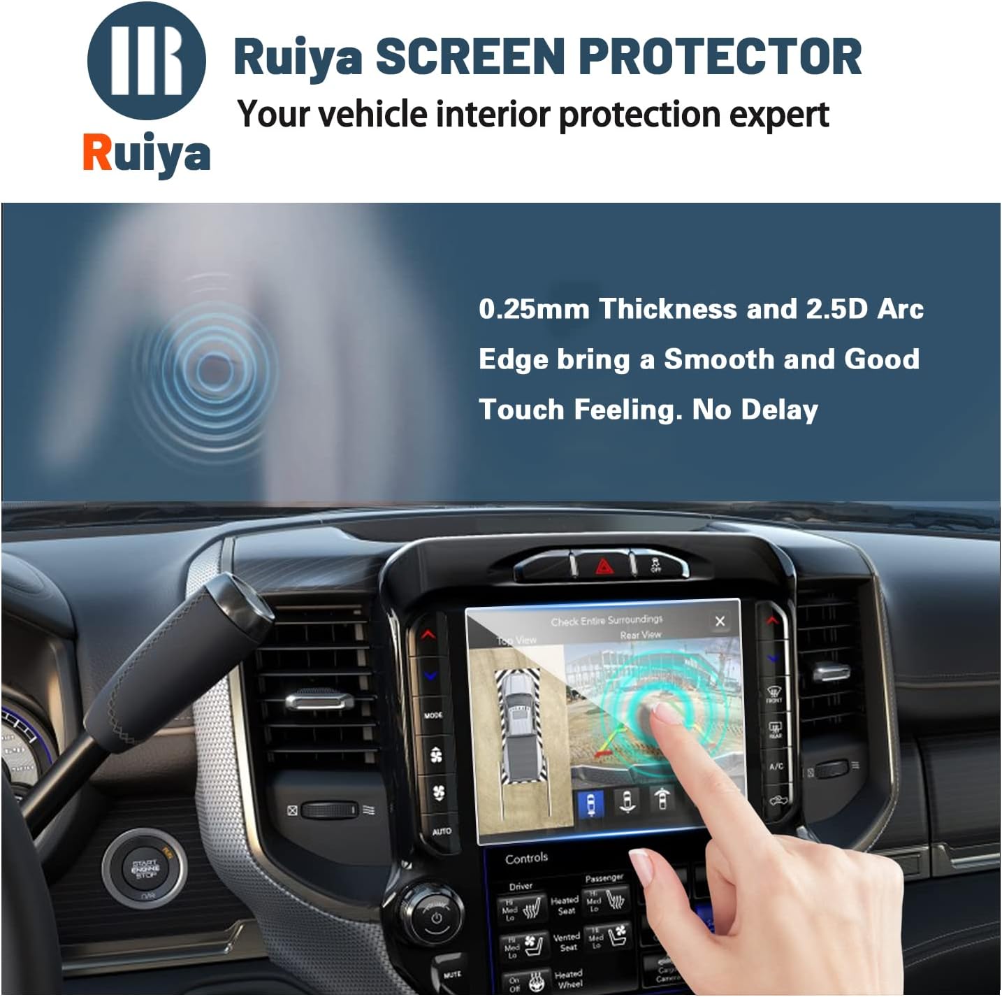 for ram screen protector for 2019 dodge ram 12 in touchscreen dodge ram accessories 9hd anti scartch explosion tempered glass compatible with 2019