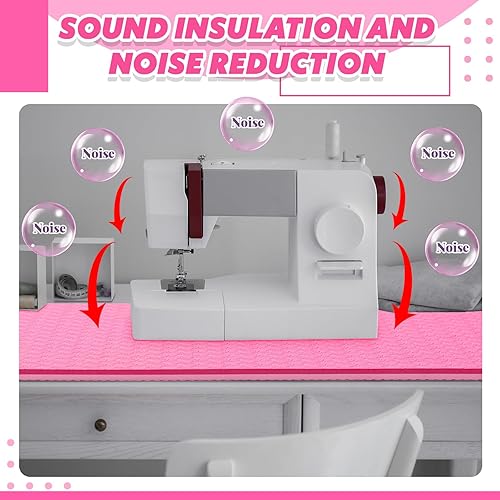 Miniatura 54 de 3 tapetes silenciadores para máquina de coser, tapete para máquina de coser, almohadilla de goma antideslizante que se mantiene en su lugar para Rosa
