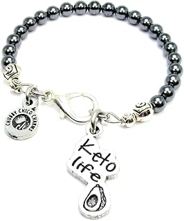 ChubbyChicoCharms Keto Life Hand Beaded Natural Hematite Bracelet Great Gift for Friend, Sister, Mother, Female